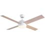 Ceiling Fans with Lights Remote Control,SNJ 52 inch Modern Ceiling Fan for Bedroom,Kitchen,Living Room,White Ceiling Fan with Light indoor,AC Quiet Reversible Motor Fan,LED,Timing,4 Blades