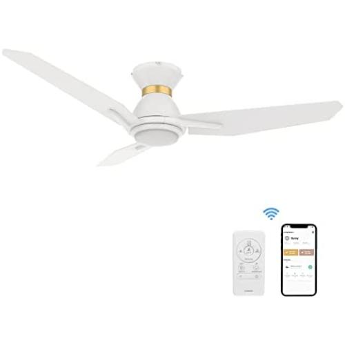 Smart Ceiling Fan with Light, Indoor/Outdoor Ceiling Fan, Compatible with DC Motor,10-speed,8 Hours Timer, Works with Remote Control/Alexa/Google Home/Siri,Schedule (44