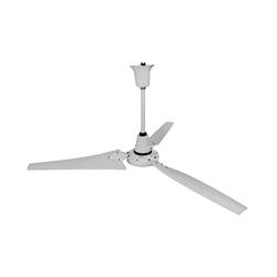 TPI Corporation Model E60-CFC, 60” Indoor or Outdoor Downdraft Ceiling Fan, 120V Wet Rated IP65 Motor generates 9630-CFMs with 24” downrod and 3-Paddle Polymer Blades, ETL C/US Listed, Meets DOE