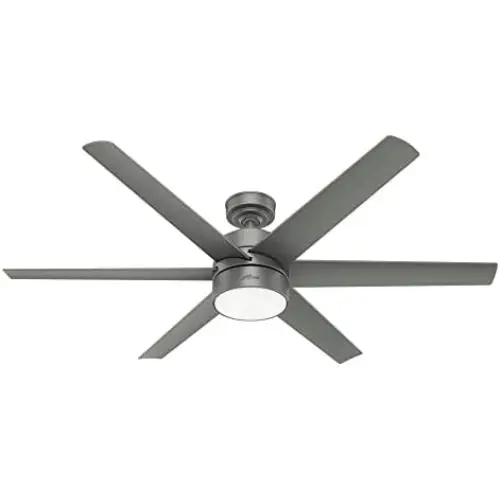 Hunter Fan Company 59625 Solaria Ceiling Fan, 60, Matte Silver Finish