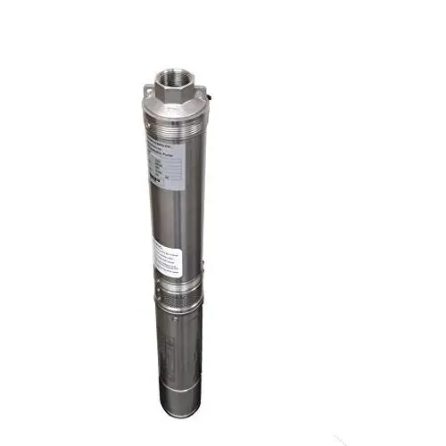 Hallmark Industries MA0343X-4A Deep Well Submersible Pump, 1/2 hp, 230V, 60 Hz, 25 GPM, 150 Head, Stainless Steel, 4