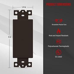 ENERLITES Blank Adapter Insert for Decorator Wall Plates, Unbreakable Polycarbonate Thermoplastic, UL Listed, 6001-BR-5PCS, 5 Piece, Brown, 5 Pack