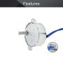 Fielect Synchronous Motor AC 110V 20-24RPM Turntable Motor CW/CCW Direction 4W TYC-50 Horizontal Hole Shaft