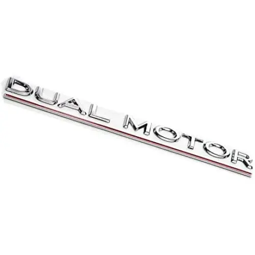 ARKOSKNIGHT Tesia DUALMOTOR Letter 3D Badge Sticker Compatible with Tesia Model 3 X Y S Trunk DUALMOTOR Letter Badge Stickers Accessories (Chrome)