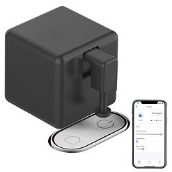 Smart Switch Button Pusher: Wireless App or Timer Control, No Wiring, Smart Bluetooth Fingerbot for Light Switch Doorbell Coffee Maker Fan, Add Gateway Compatible with Alexa, Google Home (Black)