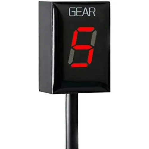 Motorcycle Gear Indicator for Honda CBR CB500X CB400SF CB650F CB1300 CBR600RR CB1000R Cb650r VFR800 Digital Meter LED Display Waterproof ECU Plug (Red)