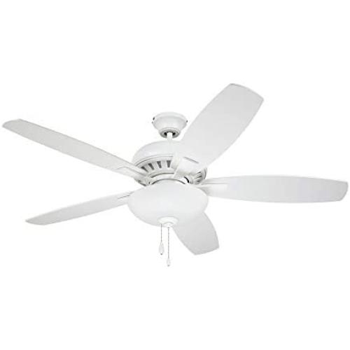 Luminance CF835SW ES DC Builder Ceiling Fan with Pull Chain | 52 Inch Fixture with Premium Motor and Dual Mount for Flush or Downrod Hanging | Reversible Blades with LED Light Bulbs, Satin White Luminance CF835SW ES DC Builder Ceiling Fan with Pull Chain | 52 Inch Fixture with Premium Motor and Dual Mount for Flush or Downrod Hanging | Reversible Blades with LED Light Bulbs, Satin White