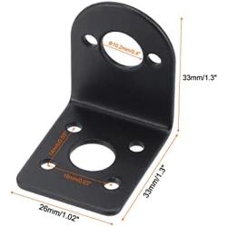 MECCANIXITY Motor Mounting Bracket Motor Holder 33x26x33mm Black with Screws and Hex Coupling for Motor