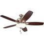 Luminance CF835BS ES DC Builder Ceiling Fan with Pull Chain | 52 Inch Fixture with Premium Motor and Dual Mount for Flush or Downrod Hanging | Reversible Blades with LED Light Bulbs, Steel