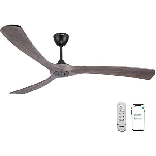 Ovlaim 72 inch Outdoor Smart WiFi Solid Wood Ceiling Fan, IP44 DC Motor Ceiling Fan with Remote Control 3 Blades, Compatible with Alexa, Google and Smart Life App Ovlaim 72 inch Outdoor Smart WiFi Solid Wood Ceiling Fan, IP44 DC Motor Ceiling Fan with Remote Control 3 Blades, Compatible with Alexa, Google and Smart Life App
