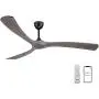 Ovlaim 72 inch Outdoor Smart WiFi Solid Wood Ceiling Fan, IP44 DC Motor Ceiling Fan with Remote Control 3 Blades, Compatible with Alexa, Google and Smart Life App