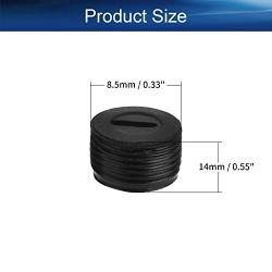 Heyiarbeit Carbon Brush Holder Caps 14mm O.D. 9.7mm Thickness Electric Motor Brush Cover Plastic Fitting Thread Black 2pcs