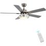 Indoor Ceiling Fan Light Fixtures - FINXIN Remote LED 52 Brushed Nickel Ceiling Fans For Bedroom,Living Room,Dining Room Including Motor,Remote Switch (52