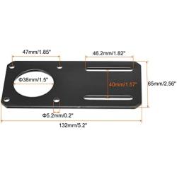 MECCANIXITY Motor Bracket Motor Mounting Holder 132x65mm Black for NEMA 23 Stepper Motor