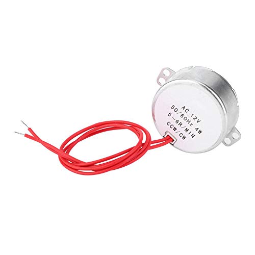 Low Noise Synchronous Motor 12V AC, Reversible Aluminum Alloy 4W TYC30, Model School Project Motor for Hand-Made