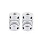 Xnrtop 6mm to 6mm Shaft Coupling 25mm Length 18mm Diameter Stepper Motor Coupler Aluminum Alloy Joint Connector for 3D Printer CNC Machine DIY Encoder (Pack of 2）