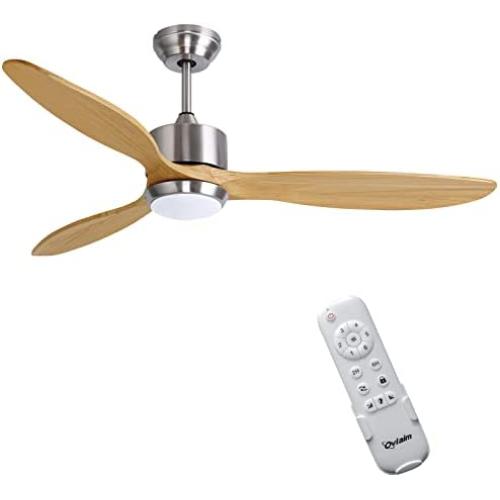 Ovlaim 52 Inch Smart Wifi Ceiling Fan Compatible App, Voice and Remote Control, Quiet DC Motor 6 Speed Ceiling Fan with Dimmable Light, 3 Oak Wood Blade Ovlaim 52 Inch Smart Wifi Ceiling Fan Compatible App, Voice and Remote Control, Quiet DC Motor 6 Speed Ceiling Fan with Dimmable Light, 3 Oak Wood Blade
