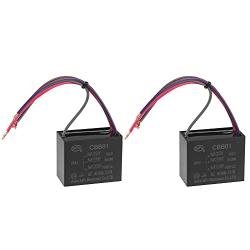uxcell Ceiling Fan Capacitor CBB61 4/5/6uF 250V AC 4 Wires Metallized Polypropylene Film Capacitor 48x38x26mm for Electric Fan Pump Motor Generator 2Pcs