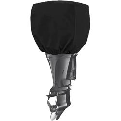 FCOUIID Outboard Motor Cover Boat Motor Cover, Outboard Engine Cover Up to 50-115 Thick (Black,2 Strokes)