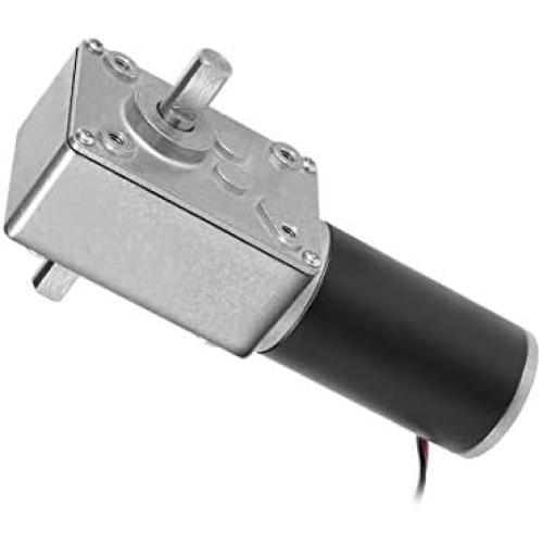 Greartisan DC 12V 250RPM 2Kg.cm 8mm Double Shafts Self-Locking Reversible Worm Gear Motor with Cable, High Torque Speed Reduction Motor, Turbine Electric Gearbox Motor