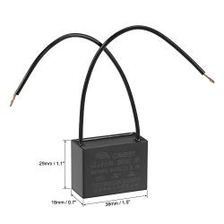 uxcell Ceiling Fan Capacitor CBB61 4.5uF 250V AC 2 Wires Metallized Polypropylene Film Capacitor 38x29x18mm for Electric Fan Pump Motor Generator 3Pcs