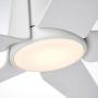 Noble Home Large LED Ceiling Fan with Light, 60 Inch | Dimmable Indoor/Outdoor Fixture with 6 Speed DC Motor | Contemporary 5 Blade Design with Downrod Mount, White