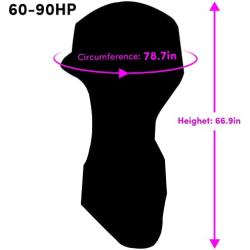 Outboard Motor Cover Boat Motor Cover with 600D Heavy Duty Oxford Fabric Extra Double PU Coating, Outboard Motor Engine Cover Waterproof Fit for Motor 60-90 HP Black
