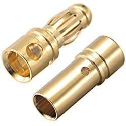 uxcell 3.5mm Bullets Connector Gold Plated Banana Plugs Male&Female for RC Battery ESC Motor 4pairs