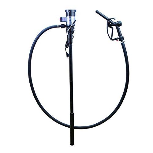 Groz 110V Electric Oil & Diesel Drum Transfer Pump | 10.5 GPM | Fits on 15-55 Gal. Drums| Double Insulated Motor | 2-Piece Threaded Telescopic Suction Tube | for Use with Non-Flammable Media (45522)