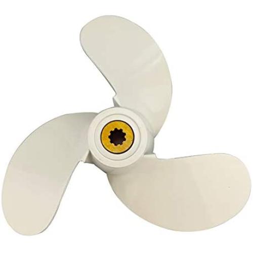 ARKDOZA Aluminum Propeller 7 1/2x7 for Yamaha 9 Spline Tooth 7.5 inches Blades Prop for Yamaha 4A/5C/F4A Outboard Motor