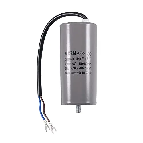 uxcell CBB60 Run Capacitor 40uF 450V AC 2 Wires 50/60Hz Cylinder 110x50mm with Terminal, M8 Fixing Stud for Air Compressor Water Pump Motor uxcell CBB60 Run Capacitor 40uF 450V AC 2 Wires 50/60Hz Cylinder 110x50mm with Terminal, M8 Fixing Stud for Air Compressor Water Pump Motor