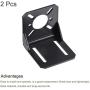 MECCANIXITY Motor Mounting Bracket Steel Motor Holder 54x50x51mm Black for 42 Stepper Motor 2 Pack