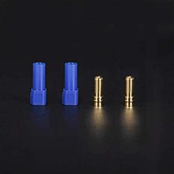 uxcell 6mm Bullets Connector Gold Plated EC5 Connector Plugs RC LIPO Battery ESC Motor DIY Parts Blue Male 6Sets
