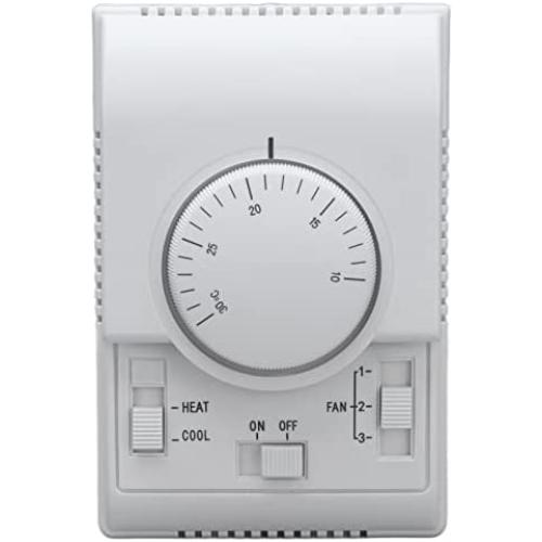 Line Voltage Thermostats Heating and Cooling Two-Way Room Mechanical Temperature Controller Adjustable Thermostat Switch for Central Air Conditioning