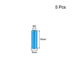 uxcell 5 Pcs M3x15mm Round Aluminum Standoff Column Spacer Female Aqua Blue for Drone FPV Quadcopter Racing RC Multirotors Parts DIY