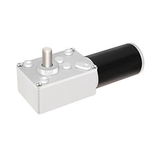 AZSSMUK DC Worm Gear Motor 24V 160RPM Self-Locking Reversed Mini Turbine Geared Carbon Brush Motor Speed Adjustable Low Noise Long Lifetime