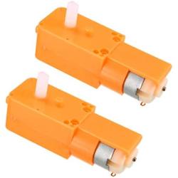 uxcell DC3-6V 70-150RPM 1:130 Double Shaft DC Geared Motor Orange 2PCS for Robot Smart