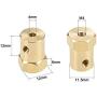 uxcell Hex Coupler 4mm Bore Motor Hex Brass Shaft Coupling Flexible Connector for Car Wheels Tires Shaft Motor 8pcs
