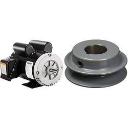 VEVOR 5 Hp Electric Motor 3.1 KW Rated Speed 3450 RPM Single Phase Motor AC 208-230V Air Compressor Motor & TB Woods AK2558 FHP Bored-to-Size V-Belt Sheave, A Belt Section