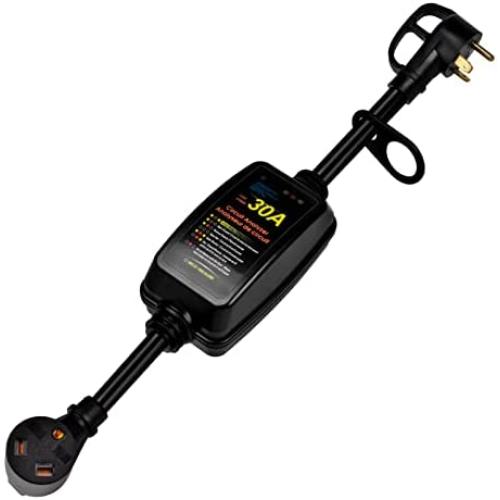 RV Surge Protector 30 Amp with Grip Handles, Smart Circuit Analyzer Power Guard for RV, Camper, Trailer, Truck, Motorboat, Yacht, Mobilhome