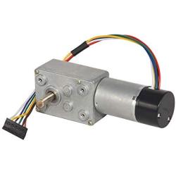 DC Turbo Worm Metal Gear Motor with 48CPR Hall Sensor Encoder 12V Low Speed 9RPM for Arduino Robot Control