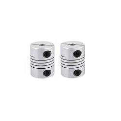 Xnrtop 5mm to 6mm Shaft Coupling 25mm Length 20mm Diameter Stepper Motor Coupler Aluminum Alloy Joint Connector for 3D Printer CNC Machine DIY Encoder(Pack of 2）