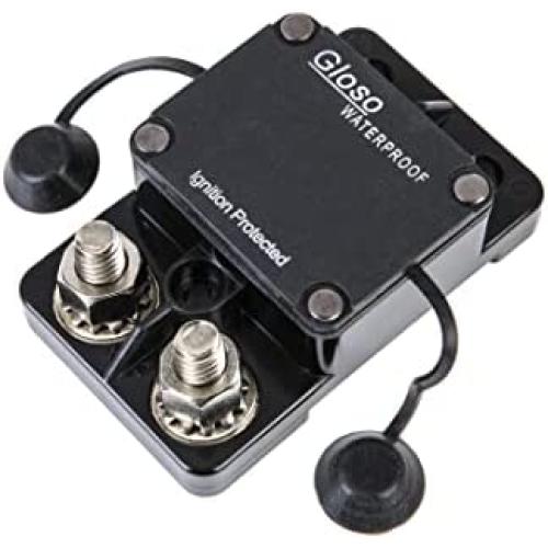GLOSO E9A Waterproof Breaker Auto Reset For Car Truck RV Automotive Marine Boat Trolling motor & Custom Wiring Audio battery protection (T1) Side by Side Stud IP67 Hi-Amp Circuit Breaker (70A)