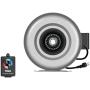 iPower GLFANXINLCTR6 6 Inch 442 CFM Duct Inline HVAC Exhaust Blower Ventilation Fan with Variable Speed Controller, 6