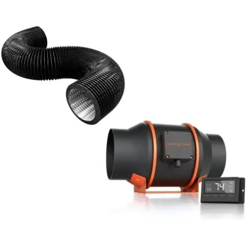 6 Inch Inline Fan and 6 Inch 8 Feet Black Ducting