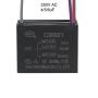 uxcell Ceiling Fan Capacitor CBB61 4/5/6uF 250V AC 4 Wires Metallized Polypropylene Film Capacitor 48x38x26mm for Electric Fan Pump Motor Generator 2Pcs