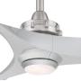 Minka-Aire F853L-BN/SL Aviation 60 Inch Ceiling Fan with LED Light and DC Motor in Brushed Nickel Finish and Silver Blades