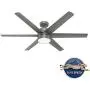 Hunter Fan Company 59625 Solaria Ceiling Fan, 60, Matte Silver Finish