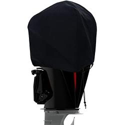 DURCOVER Outboard Motor Half Cover, Waterproof Oxford Fabric, Boat Motor Cover Half Outboard Cover, Universal Boat Engine Cover Fits up to 250-300HP Black