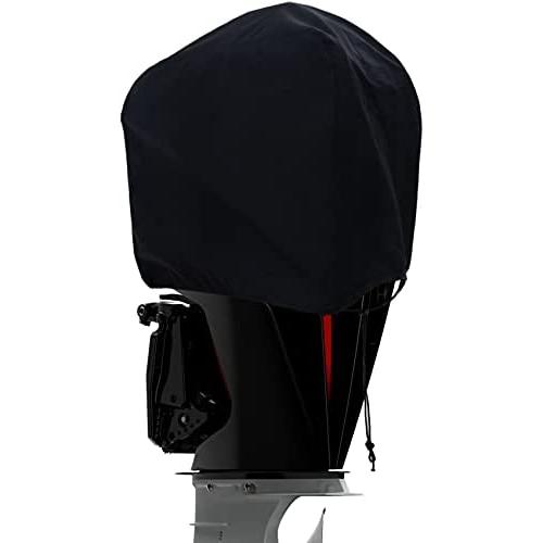 DURCOVER Outboard Motor Half Cover, Waterproof Oxford Fabric, Boat Motor Cover Half Outboard Cover, Universal Boat Engine Cover Fits up to 250-300HP Black